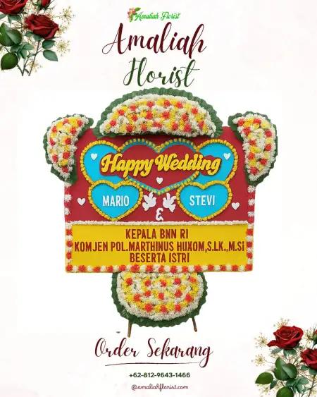 Papan Bunga Pernikahan Kopyah